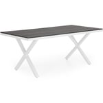 Leone matbord matt vit/grå 200×100 cm