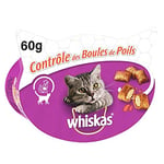 Animalerie WHISKAS - Boîte Friandises pour Chat Les Irrésistibles Contrôle des Boules De Poils 60G - Lot De 4 - Vendu par Lot