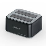 Orico dockningsstation för 2x 2,5"/3,5" SATA HDD/SSD - Svart