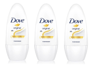 3 x Dove ORIGINAL ROLL ON Anti-Perspirant Deodorant 48H Alcohol Free 50ml