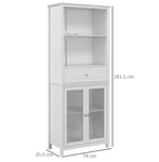 Tall Kitchen Storage Cupboard Cabinet Pantry Larder Unit 2 Adjustable Shelves