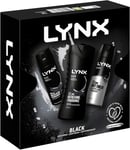 LYNX Black Trio Gift Set for Men Bodyspray, Bodywash & APA Deo Gift for Him, 30.