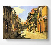 Monet Street Of Bavolle 2 Canvas Print Wall Art - Extra Large 32 x 48 Inches