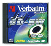 Verbatim CD-RW 74 Audio / Music CD RW Rewritable 700MB / 74 MINS Blank Disc NEW