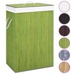 vidaXL Tvättkorg bambu med 1 sektion grön 320753