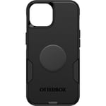 OtterBox Bundle Strawberry Commuter Series Case - (Black) + PopSockets PopGrip - (Black), Slim & Tough, Pocket-Friendly, with Port Protection, PopGrip Included