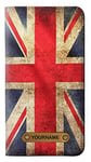 British UK Vintage Flag PU Leather Flip Case Cover For iPhone 11 Pro PU Leather Flip Case Cover For iPhone 11 Pro with Personalized Your Name on Leather Tag