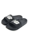 New Balance Womenss 200 Slide Sandals in Black-White - Size UK 10