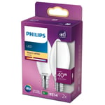 PHILIPS 2-pack LED E14 Kron 40W Frost 470lm