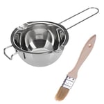 Bol Bain-Marie Acier Inox 304 - Pot Fusion Chocolat/Fromage - Poignée Anti-Chaleur - 28x15.5x7cm