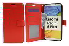 Crazy Horse Wallet Xiaomi Redmi 5 Plus (Röd)