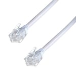 Connekt Gear 2m ADSL Broadband High Speed Modem Cable RJ11 Male to RJ11 Male, white