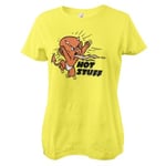 Hybris Hot Stuff Retro T-Shirt Girly Tee (Yellow,XXL)
