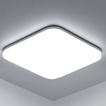 LEDYA Plafonnier LED Luminaire Salle de Bain, 18W 1600LM Plafonnier Salon 5000K,pour Chambre,Cuisine,Balcon,Couloir,Blanc Froid - 22 x 22 x 4.8 cm