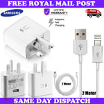 Genuine Samsung Fast Charger Plug & 2m Cable For Galaxy Tab A A6 10.1" 2016 Lot
