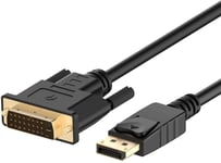 REALMAX® 2M Displayport to DVI Cable, DP to DVI-D 24+1 Cable Adapter, Male to Male Dual Link Gold-Plated Lead 24K Support 1080P For Lenovo, Dell, HP, Asus, Laptop, Graphic Cards to Monitor, Projector