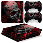 Mcbazel Vinyl Sticker Protect for Console & Controller,Pattern Series Skin Sticker For PS4 Pro Only-Red Skull