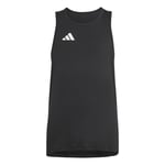 adidas Boys Junior Adizero Team Singlet T-Shirt, 5-6 Years Black/White