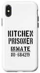 Coque pour iPhone X/XS Slogan humoristique « Kitchen Prisoner »