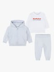 BOSS Baby Logo T-Shirt, Hooded Cardigan & Joggers Set, Light Blue/Multi