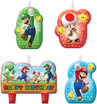 Amscan 171554 - Super Mario Birthday Party Cake Candles Set - 4 Pack