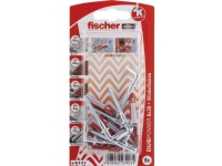 Fischer DUOPOWER 6 x 30, Kit med skruv och väggplugg, Betong, Grå, 30 mm, 6 mm, 4 cm