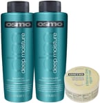 Osmo Deep Moisture Hair Care Bundle - 400Ml Shampoo & Conditioner + 100Ml Deep R