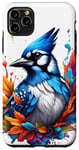 Coque pour iPhone 11 Pro Max Écran anti-éclaboussures coloré Blue Jay Portrait