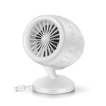 Portable Mini Table Fan Handheld 2 Speed USB Rotatable Double Leaf Cooler Low Noise Personal Desktop Air Circulator 19.5x16x14cm-White