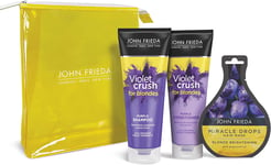John Frieda Violet Crush Gift Set - Shampoo, Conditioner & Miracles Drops Blonde