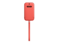 Apple Sleeve with MagSafe - Skyddshölje för mobiltelefon - läder - rosa citrus - för iPhone 12, 12 Pro