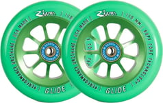 River Naturals Glide Pro Trikse Sparkesykkel Hjul 2-pakning (110mm - Emerald)