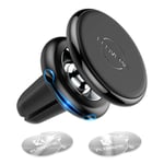 FLOVEME Magnetic Phone Car Mount in Car Phone Holder Air Vent Magnet 4 Metal Plates Universal Mobile Phone Holders for Cars Compatible with iPhone 11 8 7 X Xr Xs SE Samsung S20 S10 S9 [Black]