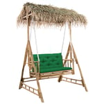 vidaXL 2-sits hammock med palmblad och dynor bambu 202 cm 3063938