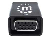 Manhattan Micro-convertisseur HDMI vers VGA, HDMI mâle vers VGA femelle, avec audio, port d'alimentation optionnel USB Micro-B, noir - Adaptateur vidéo - HDMI mâle pour HD-15 (VGA), mini jack...