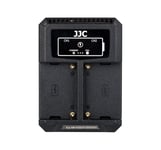 JJC USB-driven dubbel batteriladdare för Sony NP-F550/F750/F970/FM50/FM500H