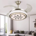 GaoF Ceiling Fans for Bedroom, Dimmable Invisible Ceiling Fan Lamp,Air Purifying Ceiling Hanging Lamp for Living Room,Home Decorative LED Chandelier