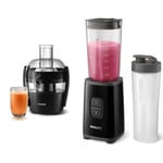 Philips Viva Collection Compact Juicer, 1.5 Litre, 500 Watt, Quick Clean Technology & i Blender and Smoothie Maker, 350W, 1L Jug