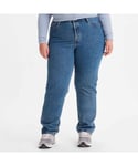 Levi's Womenss Levis Plus 501 Original Fit Jeans in Denim - Blue Cotton - Size 16 Regular