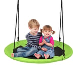 COSTWAY Nest Swing, Hanging Tree Swing Seat with Length Adjustable Ropes, Soft Seating, Kids Swing Set for Indoor Garden Playground, 150kg Capacity (Green)