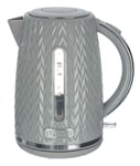 LIVIVO Taurus Electric Kettle Fast Boil Jug Hot Water Dispenser 3000W 1.7L BPA Free 360° Swivel Base Kitchen– Stylish Diamond Pattern Design (Grey)