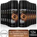 Lynx Body Spray Dark Temptation 48-H High Definition Fragrance Deo, 12x150ml