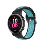Beilaishi 20mm For Huami Amazfit GTS/Samsung Galaxy Watch Active 2 / Huawei Watch GT2 42MM Fashion Inner Buckle Silicone Strap(White black) replacement watchbands (Color : Black teal)