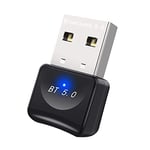 Dongle Adapter, Bluetooth 5.0, USB Adapter for PC Supports Windows 10/8.1/8/7 Portable Mini Bluetooth Dongle for PC Laptop Speaker etc