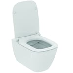 Ideal Standard I.Life B Ensemble Cuvette WC Suspendu Sans bride RimLs+, Longueur 54,5 cm, Abattant Ultrafin & Frein de Chute, Blanc T533001