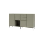 Couple Sideboard With Chrome Legs, 144 Fennel
