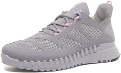 Ecco Zipflex In Grey Lightweight Breathrough Mesh Trainer Size UK 3 - 8