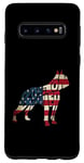 Coque pour Galaxy S10 Boston Terrier Dog American Flag 4th of July