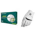 TaylorMade Unisex's Tour Response Golf Ball, White, One Size & Men's Stratus Soft Golf Glove, White, Medium Large