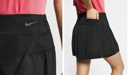 WOMENS NIKE DRI-FIT 15''/38CM 2in1 SKIRT SIZE S (CK7797 010) BLACK